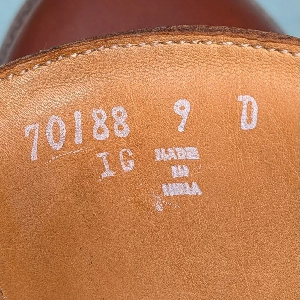 Florshiem Imperial Single Monk Strap Brown Leather Shoe Size 9D Dress Casual